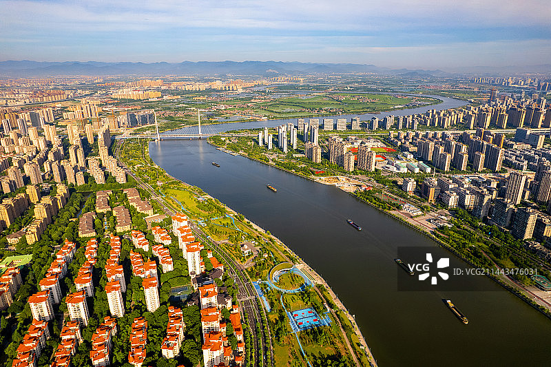 清晨的浙东大运河宁波姚江段图片素材