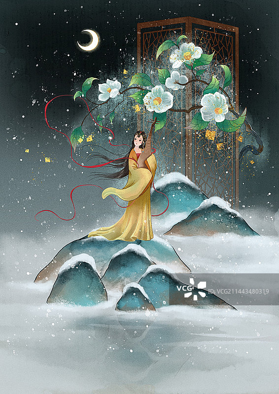 山茶花仙子图片素材