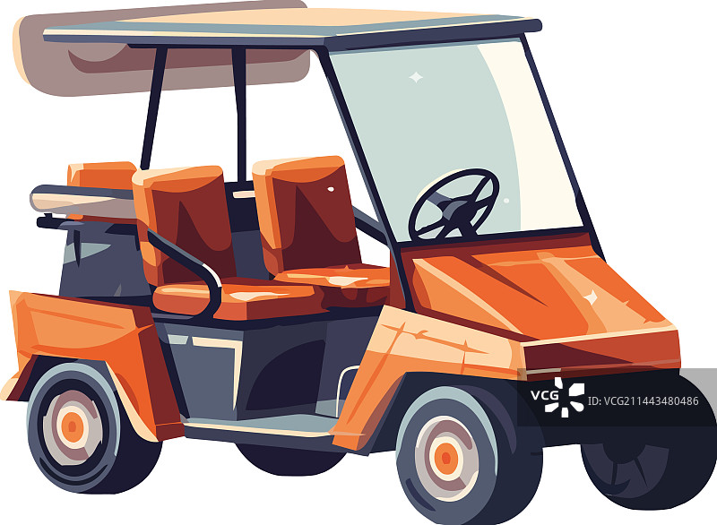 白色背景上的高尔夫球车图片素材