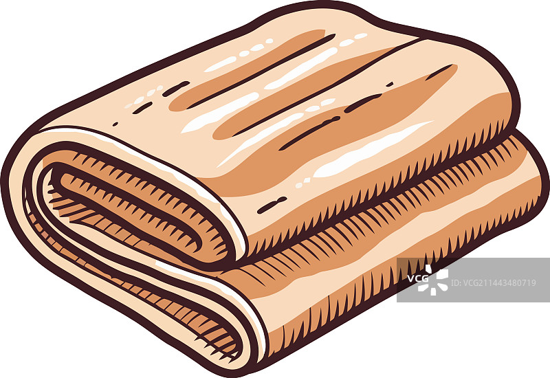 白色背景上隔离的折叠毛巾图片素材