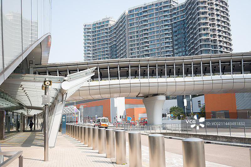 香港西九文化区的天桥图片素材