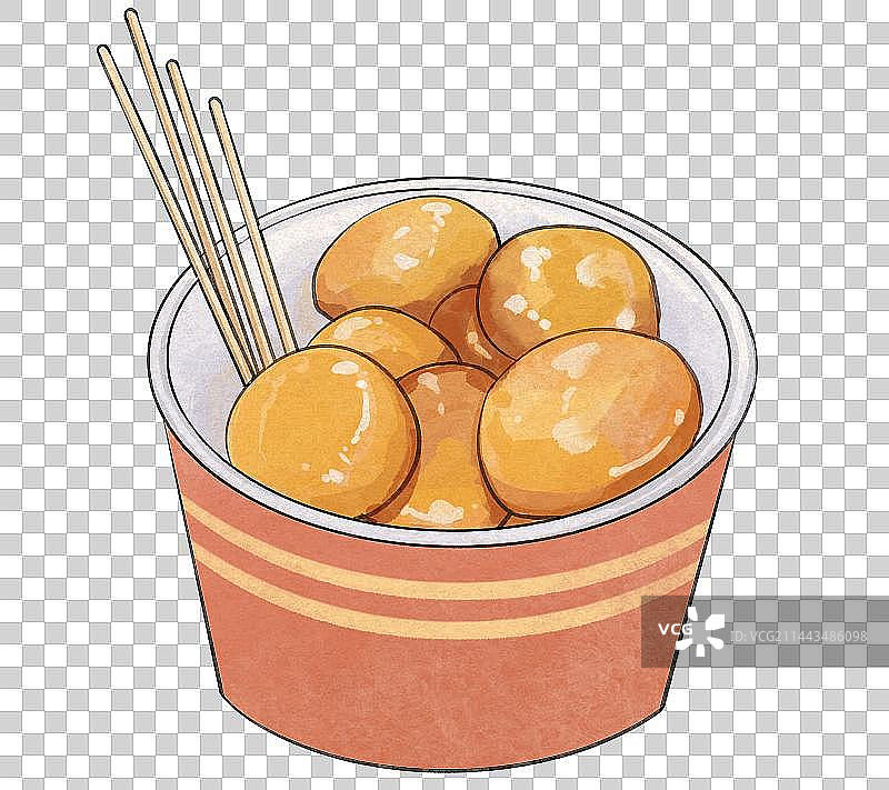 美食插画元素长沙糖油粑粑图片素材