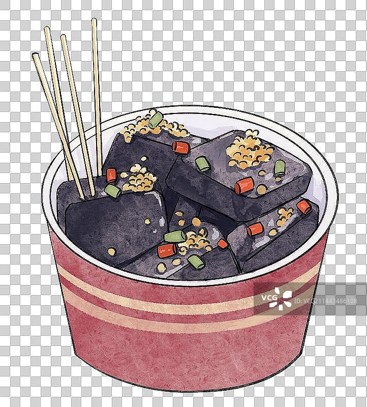 美食插画元素长沙臭豆腐图片素材