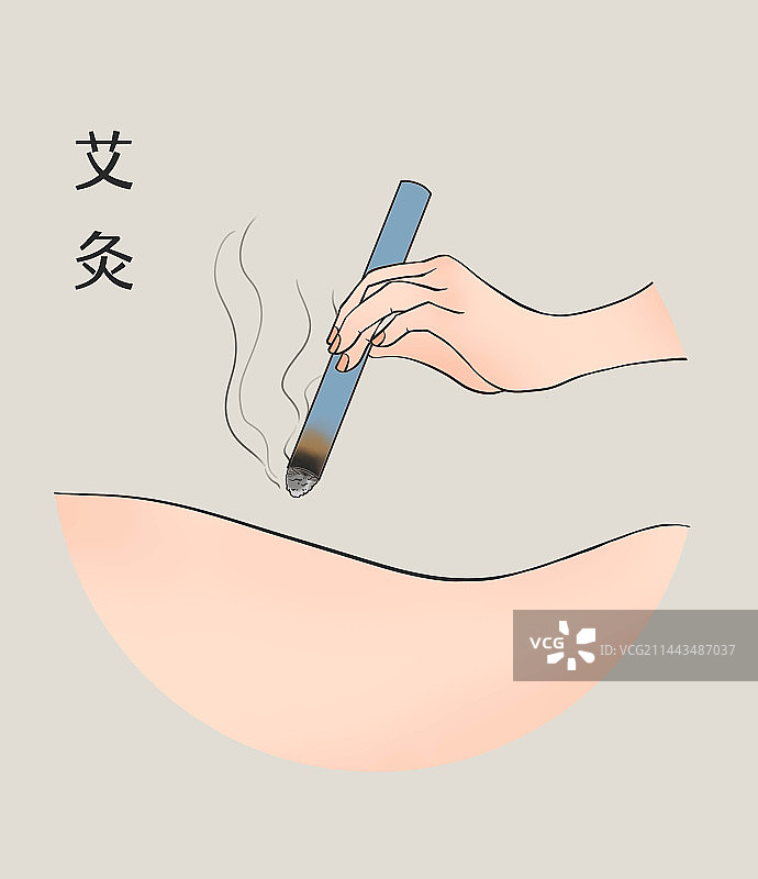 中医养生艾灸图片素材
