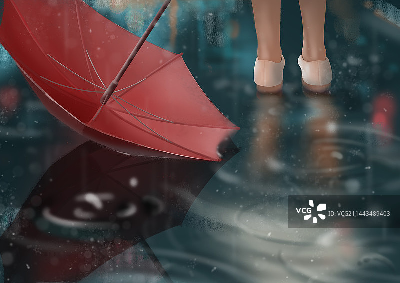 分手总在下雨天图片素材