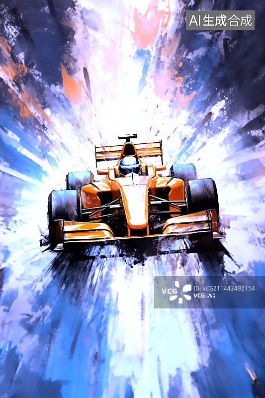 【AI数字艺术】方程式赛车比赛运动的插画图片素材
