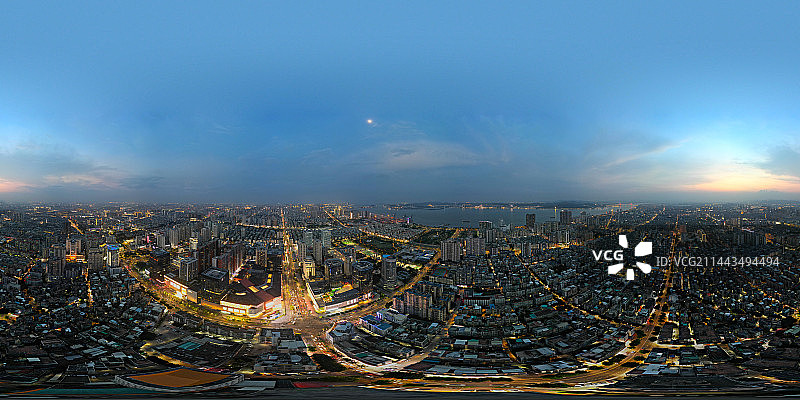 广东汕头月色全景图片素材