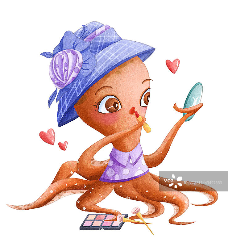 化妆的章鱼图片素材