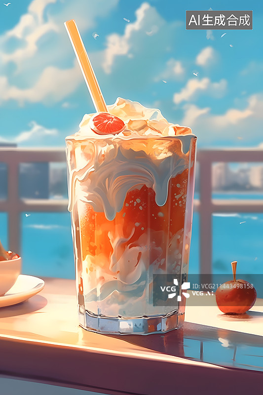 【AI数字艺术】一杯夏季冷饮图片素材