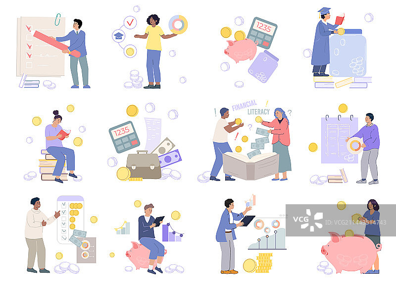 金融知识普及套装图片素材