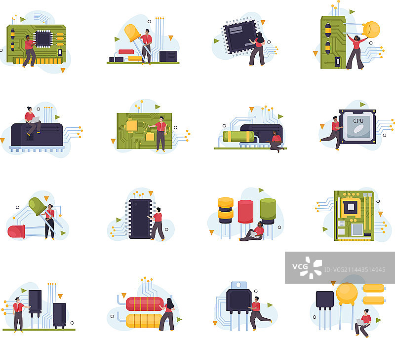 微芯片图标合集图片素材