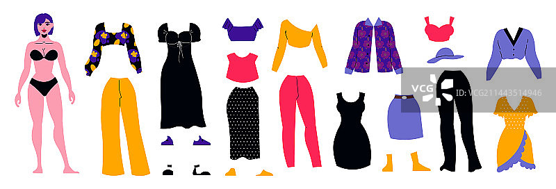 纸娃娃服装套装图片素材