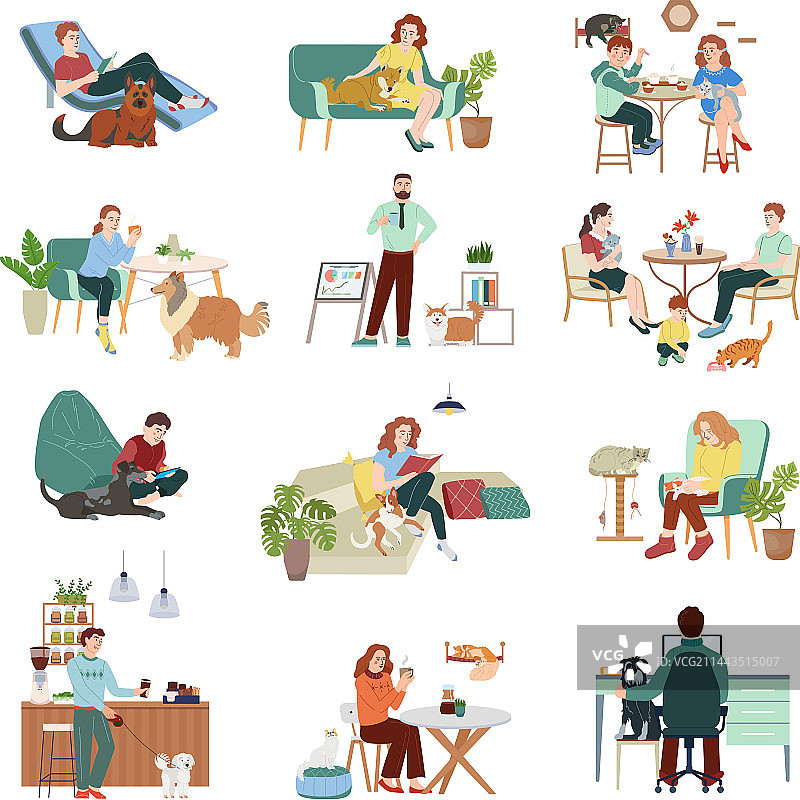 宠物友好室内图标集图片素材