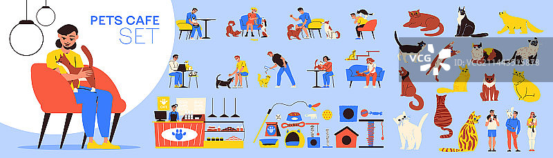 宠物咖啡馆大合集图片素材