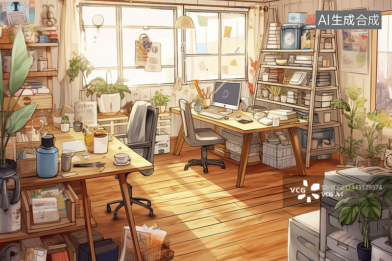 【AI数字艺术】家庭办公桌图片素材