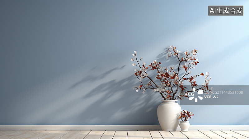 【AI数字艺术】室内空白墙壁背景插画图图片素材