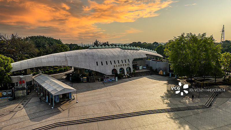 航拍国家地质公园四川自贡恐龙博物馆全景图片素材