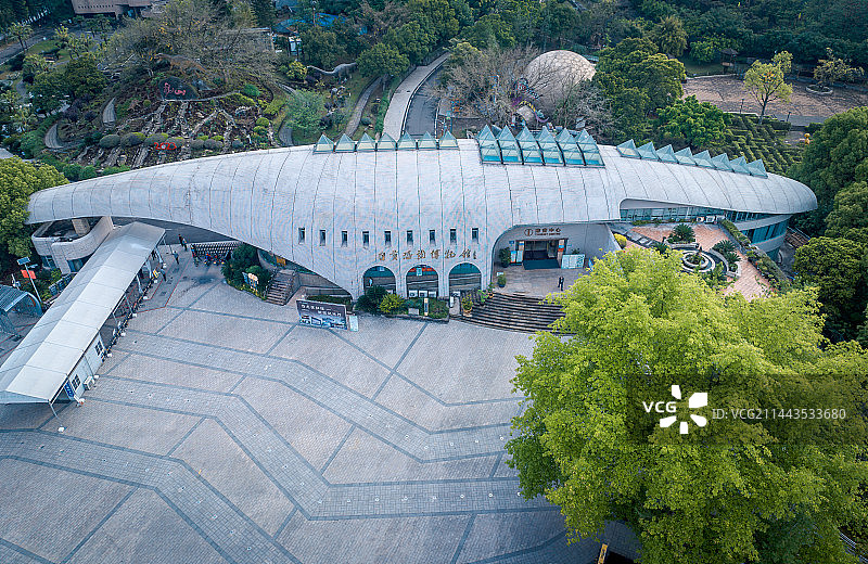 航拍国家地质公园四川自贡恐龙博物馆全景图片素材