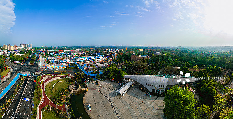 航拍国家地质公园四川自贡恐龙博物馆全景图片素材