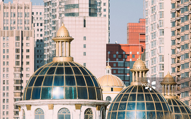 哈尔滨城市天际线图片素材