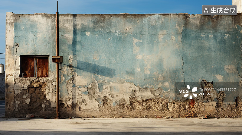 【AI数字艺术】水彩风格斑驳复古墙壁背景插画图图片素材