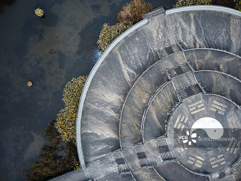 正上方视角航拍八卦坛图片素材