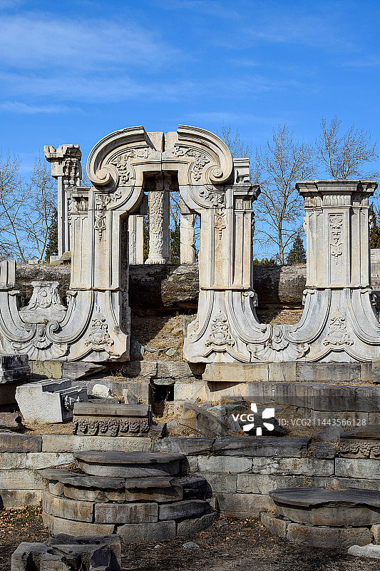 冬天圆明园西洋楼景区大水法遗址图片素材