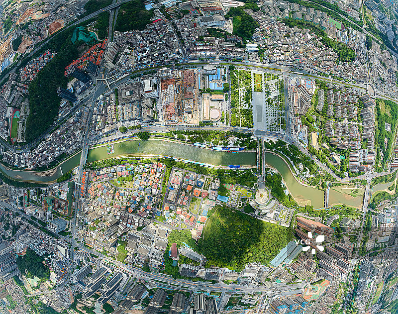 俯瞰深圳市观澜河图片素材