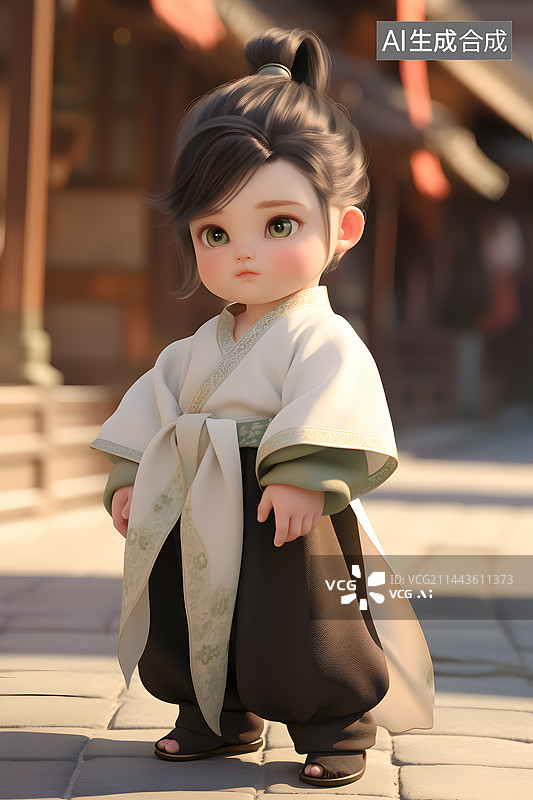 【AI数字艺术】3D小道童形象图片素材