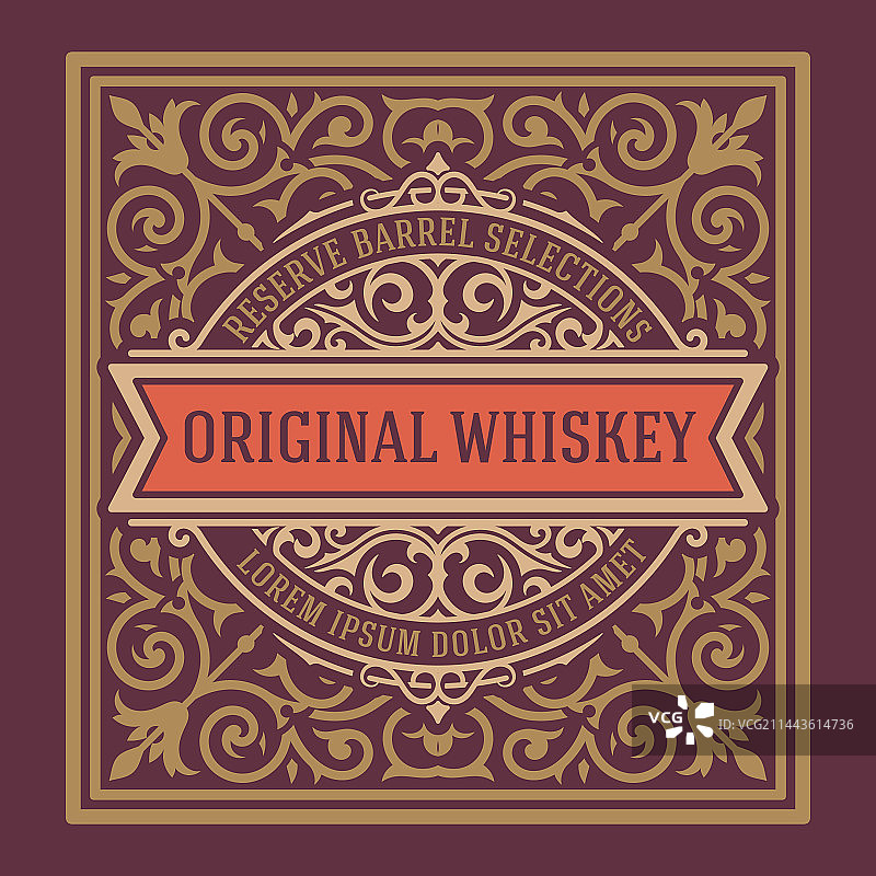 旧框架的威士忌标签图片素材