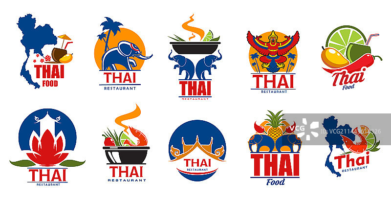 泰国美食图标：泰国餐厅美食图片素材