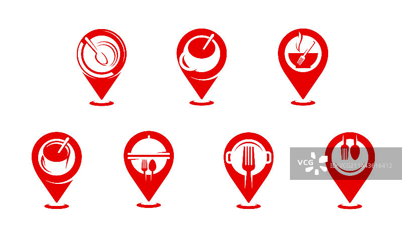 餐厅地图指针图标美食酒吧或咖啡馆图片素材