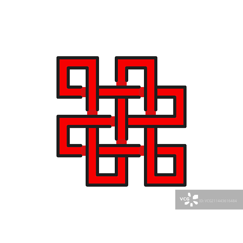 吉祥结佛教符号，象征健康长寿图片素材