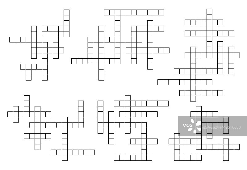 纵横填字游戏网格或猜词问答布局图片素材