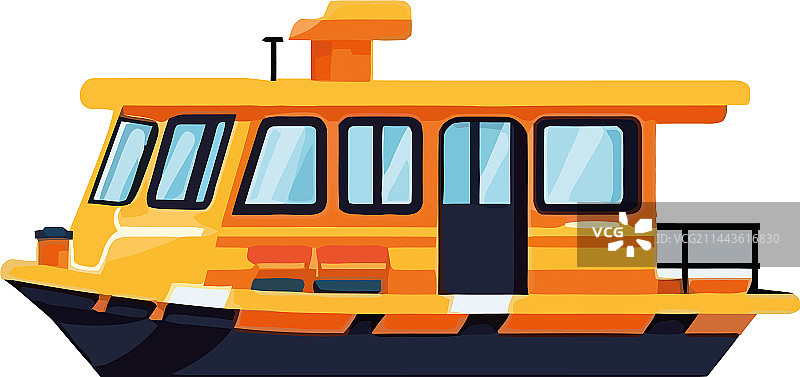 航行中的黄色游艇图片素材