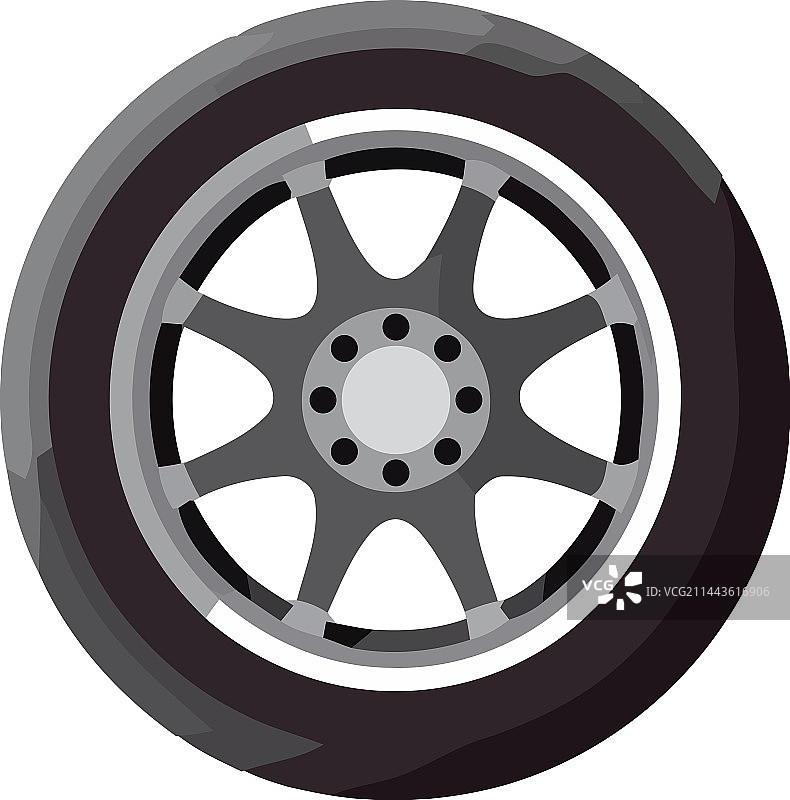 闪亮合金轮毂象征现代汽车设计图片素材