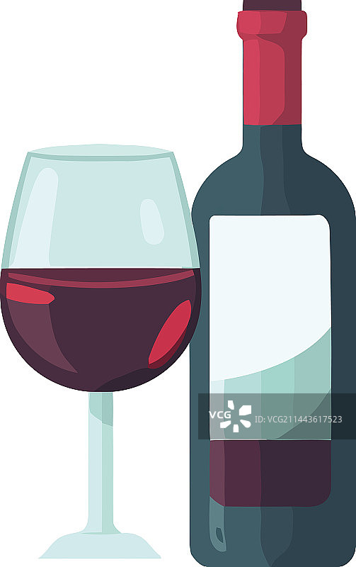 葡萄酒瓶、玻璃杯和葡萄象征奢华图片素材