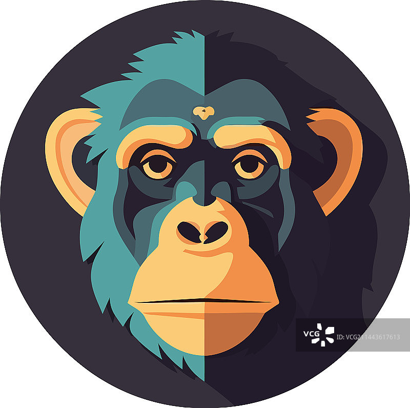 热带雨林中的可爱狒狒吉祥物图片素材