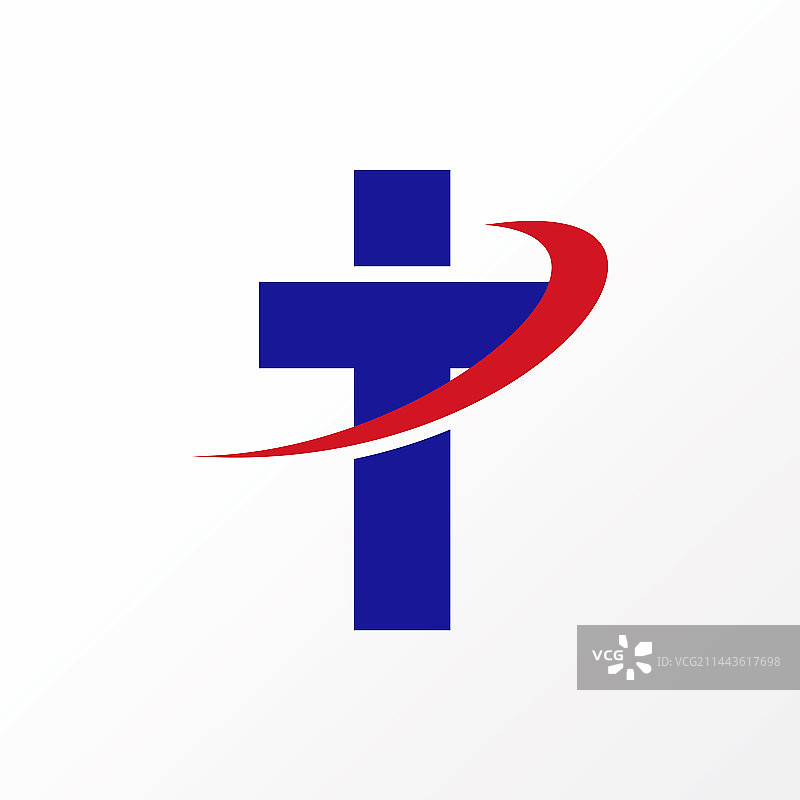 字母T加号教堂字体与切口斜线图片素材