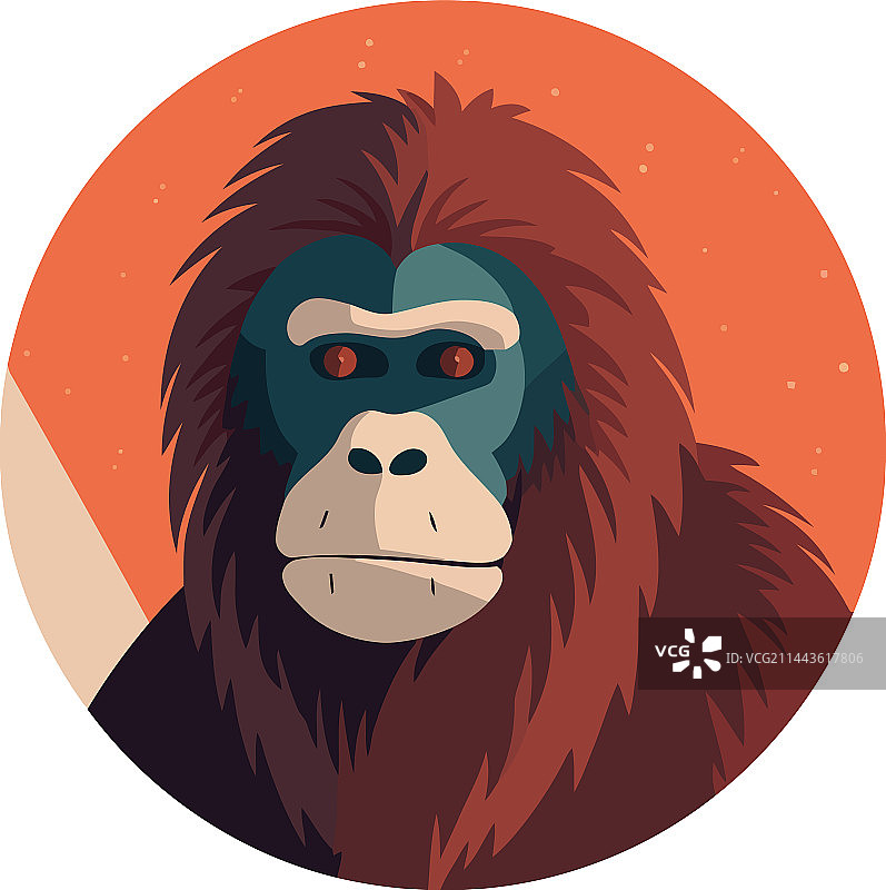 可爱猴子吉祥物图标图片素材