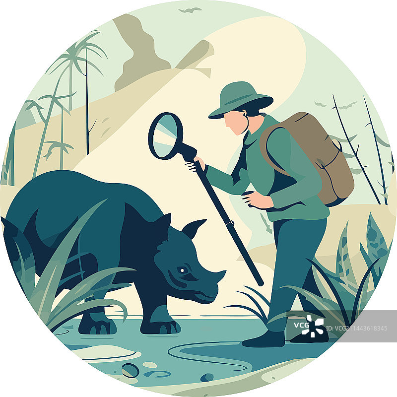 徒步穿越森林的男子图片素材