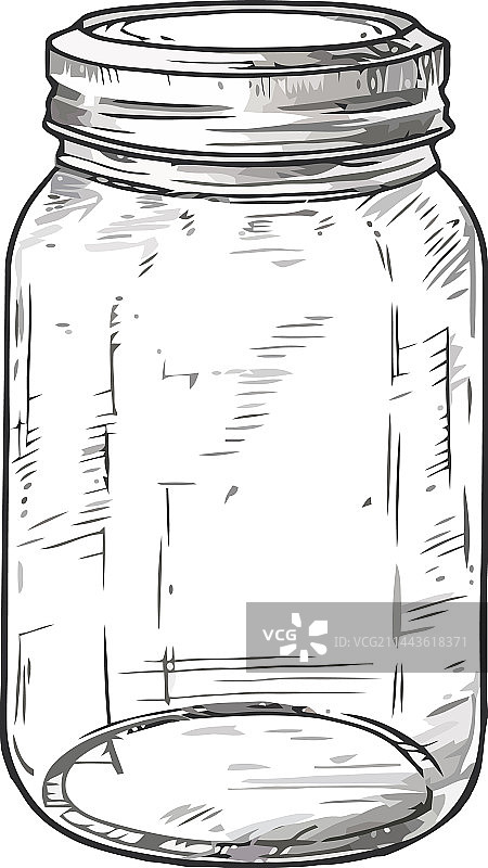 透明玻璃罐草图设计图片素材