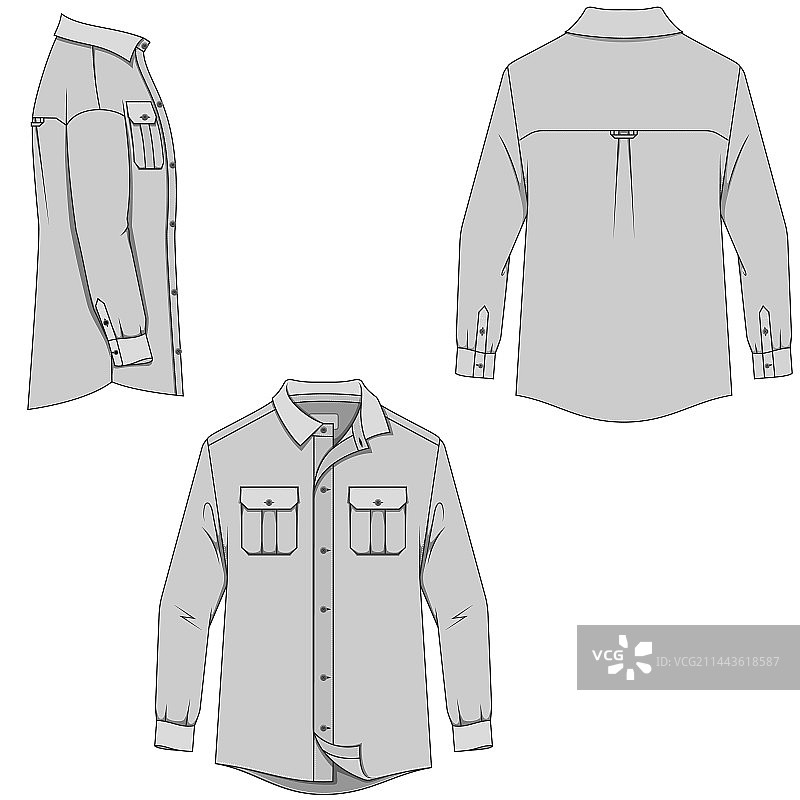 长袖衬衫样机图片素材