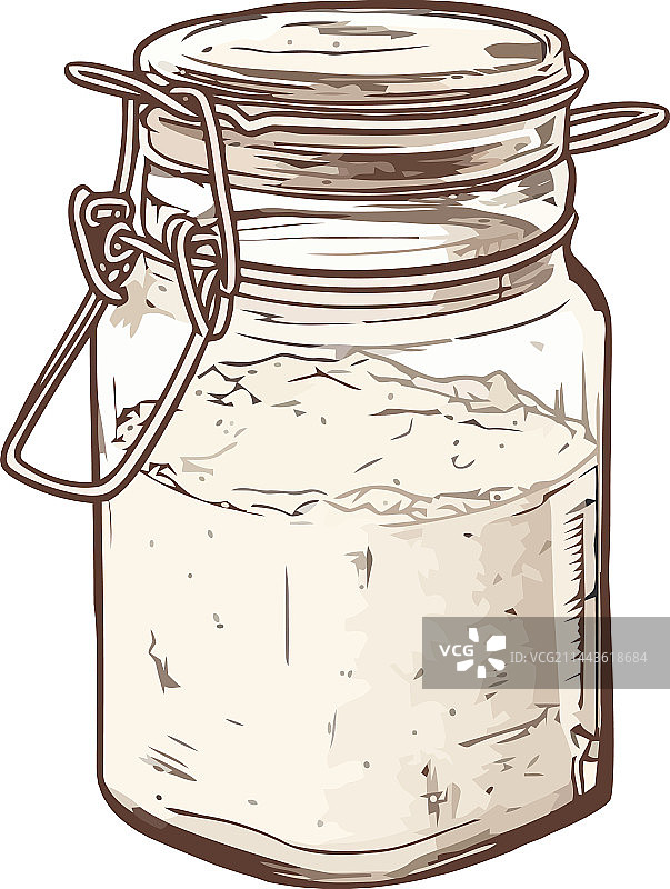 玻璃罐装有机面粉速写图片素材