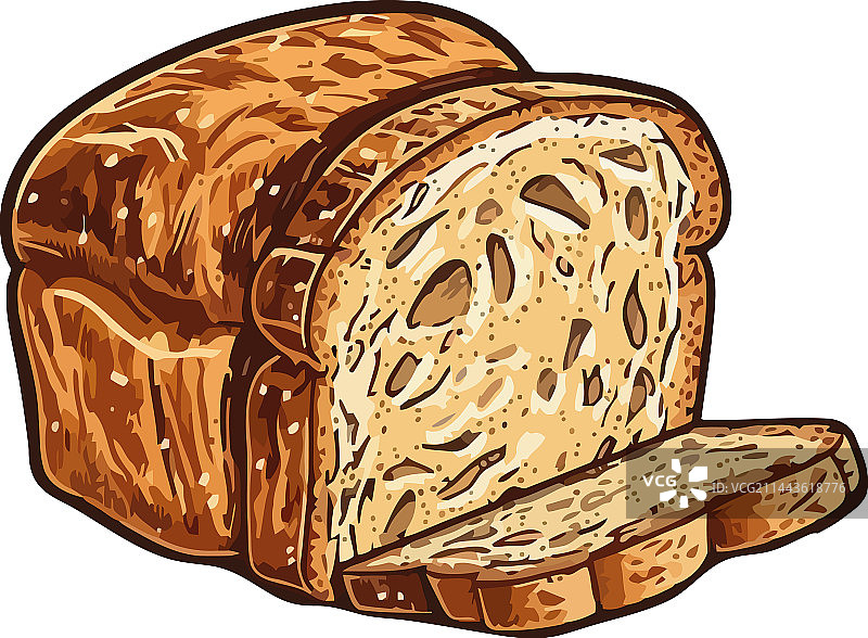 有机小麦粉烘焙的新鲜面包图片素材