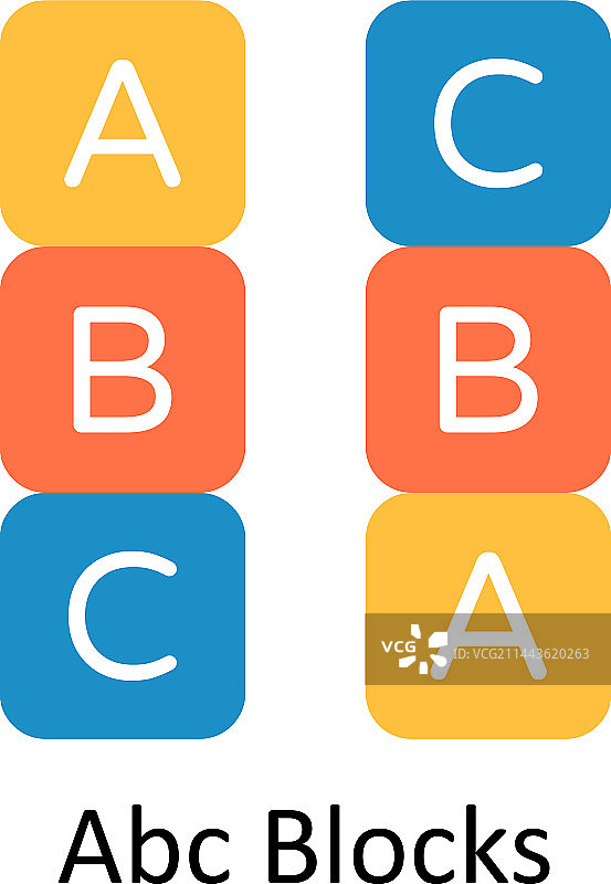 ABC积木扁平图标设计图片素材