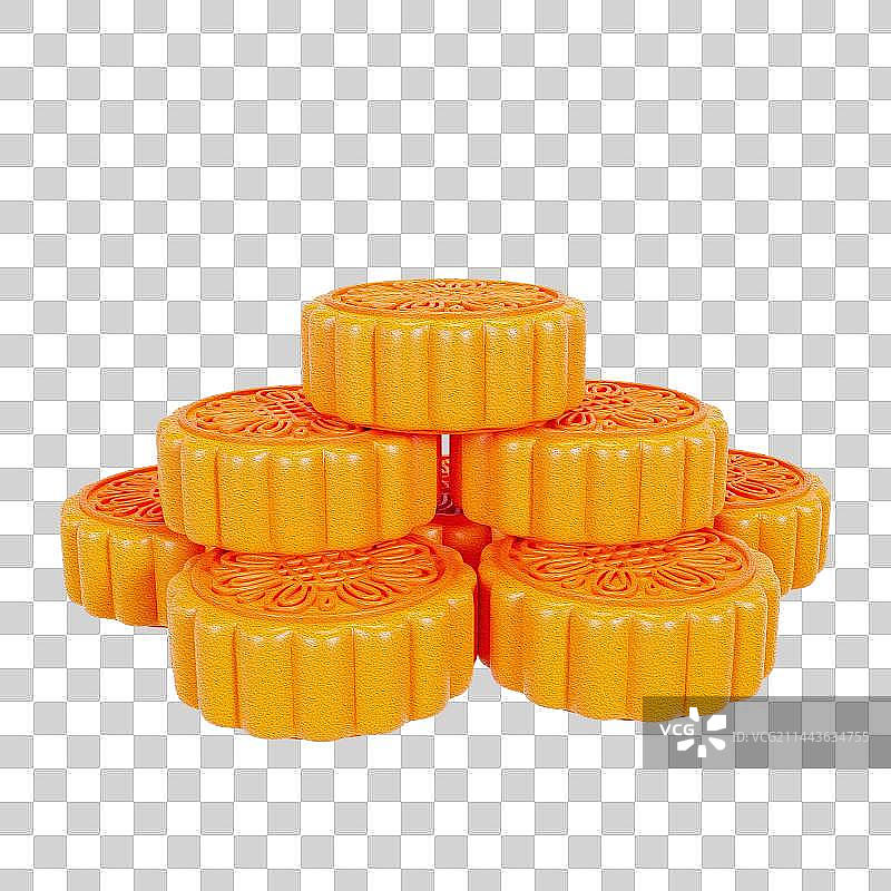 C4D立体中秋节月饼元素图片素材