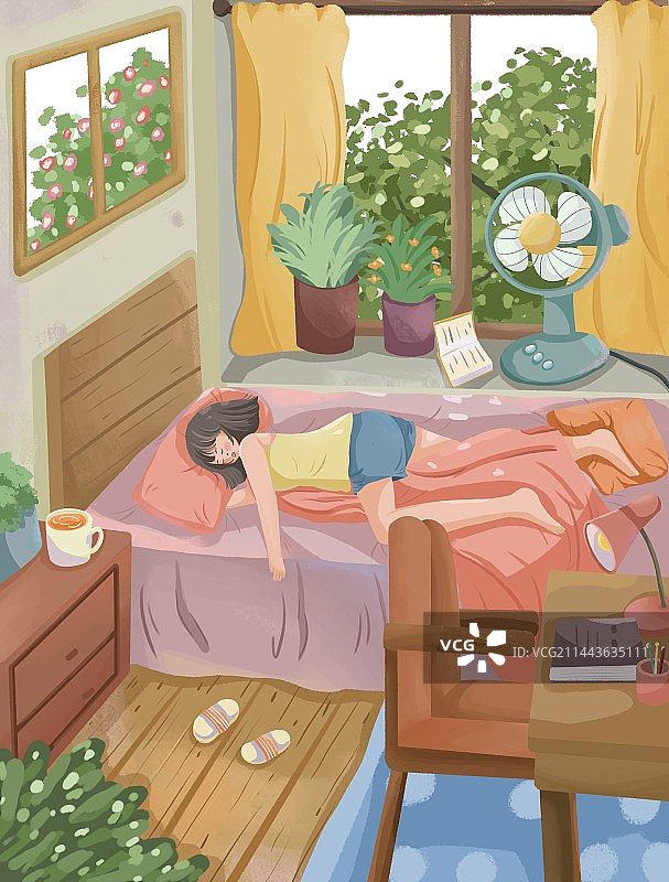 儿时夏日插画图片素材