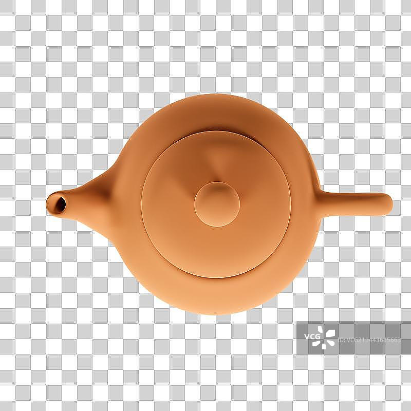 C4D立体紫砂茶壶元素图片素材