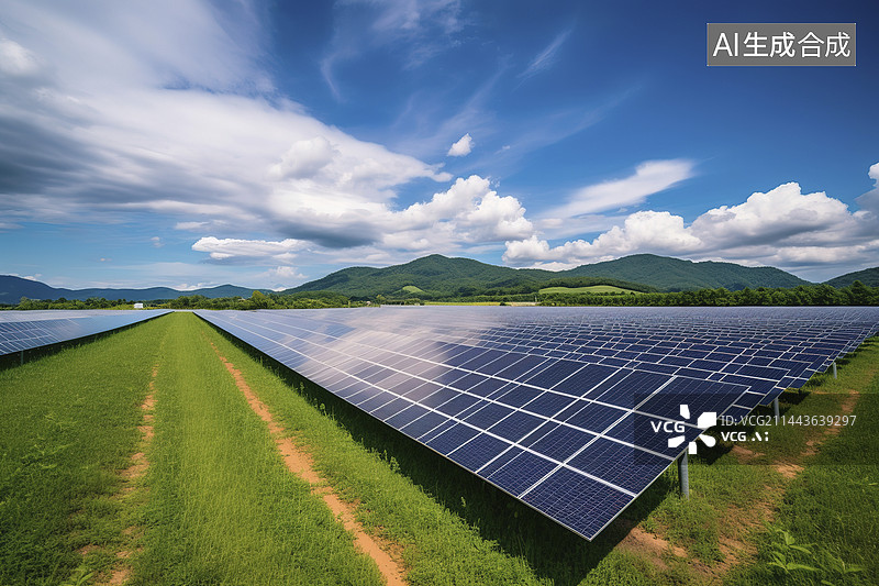【AI数字艺术】太阳能发电站图片素材